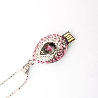 Collier en forme de cœur en forme de goutte d'eau Collier en cristal avec puce cachée à l'intérieur