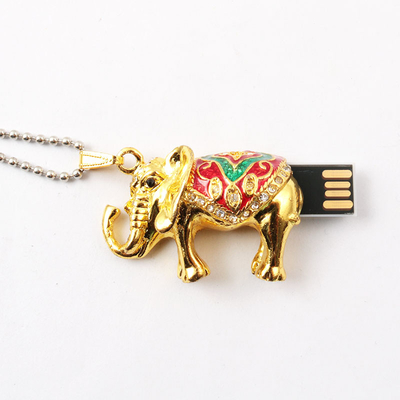 Joyaux d'éléphant en forme de cristal Disque USB caché à l'intérieur de la mémoire 64GB
