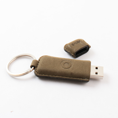 Une clé USB en cuir à mémoire complète avec impression de logo personnalisé