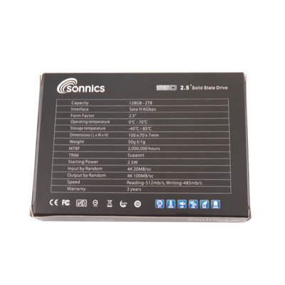 SSD SATA haute capacité de 2,5 pouces 1TB 512GB 256GB 128GB Vitesse rapide jusqu'à 500MBS ou plus