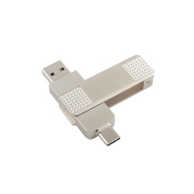 Les clés USB métalliques de type C en argent peuvent tourner à 360 degrés avec une protection par mot de passe