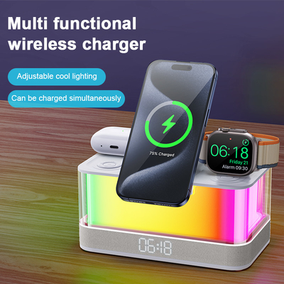 Chargeur sans fil avec Qi et haut-parleur Bluetooth avec lumières colorées Compatibilité