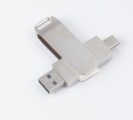Clé USB Argent Mat USB 3.0 avec port Type C compatible téléphone et ordinateur 256 Go 512 Go 1 To