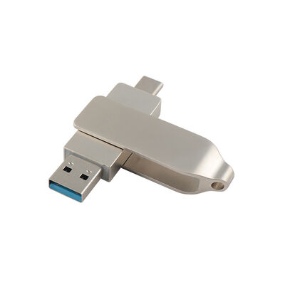Couleur argentée de corps rétro avec USB TYPE C 128GB 256GB taille USB haute vitesse 71.4*16.8*10.1mm