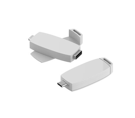Peut faire pivoter 360 degrés Disque flash USB en plastique avec type C Ports Couleur du corps ont blanc rouge Noir et bleu peut faire personnaliser l'impression logo très rapidement