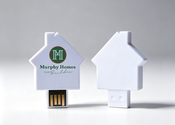 Cadeaux carte de crédit mémoire USB avec carte en forme de maison clé USB clé USB en plastique