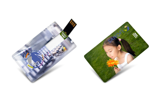 Clés USB 2.0 3.0 15MB/S de carte de crédit d'impression colorée UV de logo de CMJN