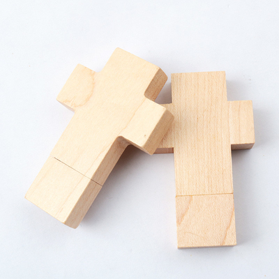Clé USB en bois en forme de croix Fast Usb 2.0 3.0 1 Go 256 Go
