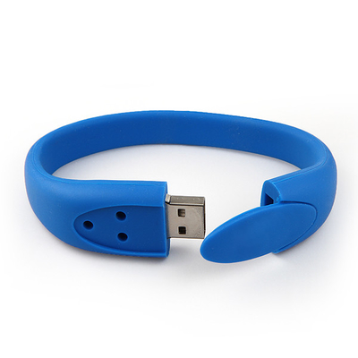 Bracelet Usb personnalisé en silicone 64G 128G 2.0 3.0 Mémoire complète de 80 Mo/s
