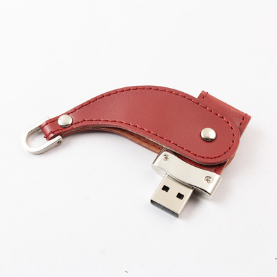 L'Usb en cuir de clé en métal de couverture collent 2,0 64GB portatifs 128GB 30MB/S
