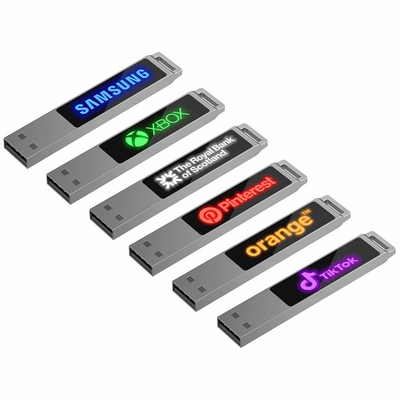 Lecteurs flash USB en cristal à vitesse rapide ROSH 16 Go 128 Go avec lumière LED