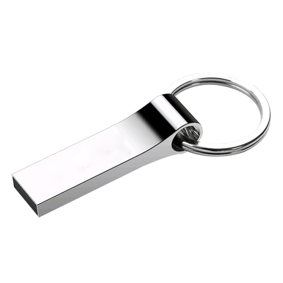 ODM 32 Go 64 Go 128 Go Clé USB en métal argenté pleine mémoire avec porte-clés